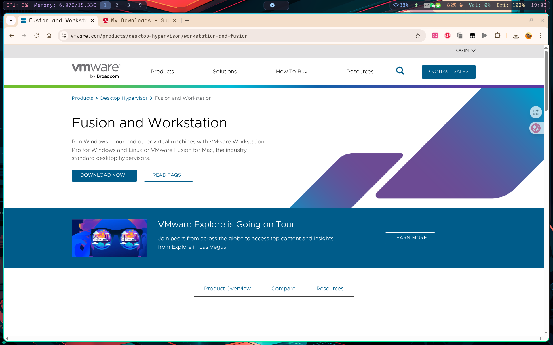VMware 下载页面